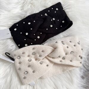 NEW BO. Cozy Black and White Headbands Set of 2